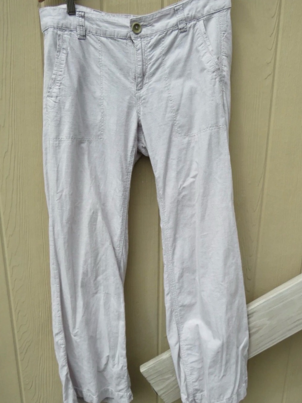 Pilcro and the Letterpress Anthropologie Wide-leg Linen Blend Pants Gray 10 33x3